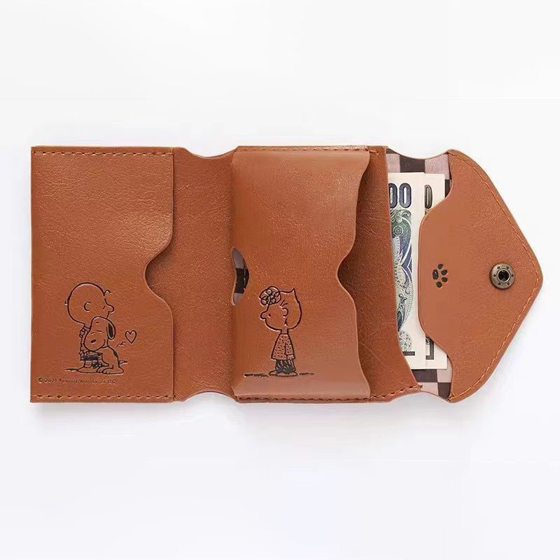 Dompet Mini Kartun Snoopy - Dompet Lipat Wanita - Wallet Card Holder