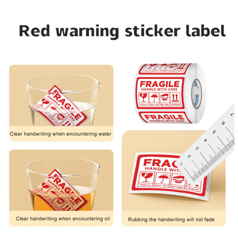 

500/1000Pcs Fragile Warning Sticker Care Shipping Special Tag Useful Shipping Express Label Handle With Care Keep