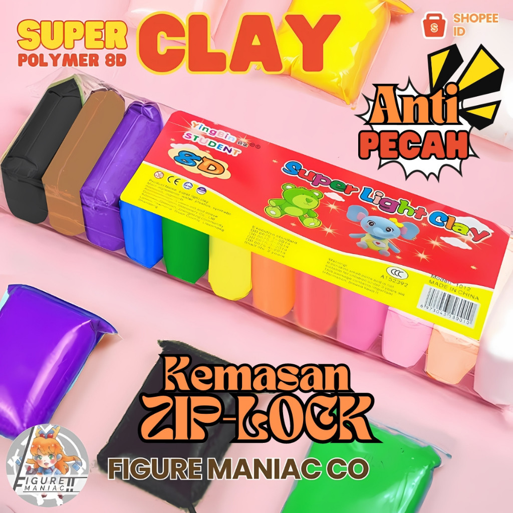 Mainan Edukasi Clay Polymer isi 12 SNI - GROSIR