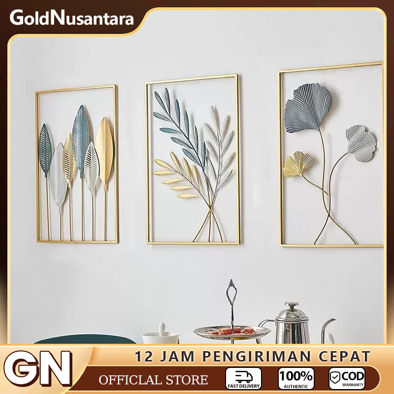 【Ready stock】Dinding besi sofa ruang tamu kreatif modern latar belakang dinding hiasan dinding bunga