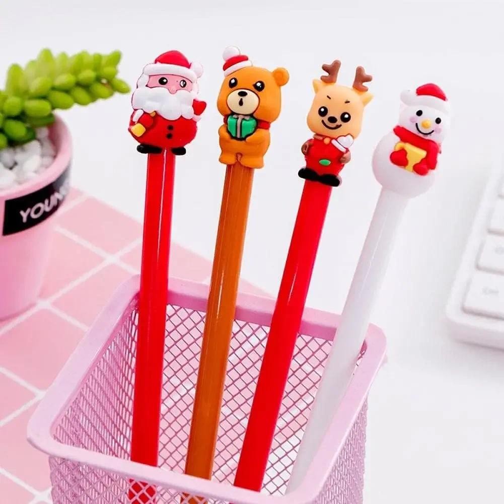 

24 Pcs Wholesale Christmas Gift Gel Pens Cap Bear Student Stationery
