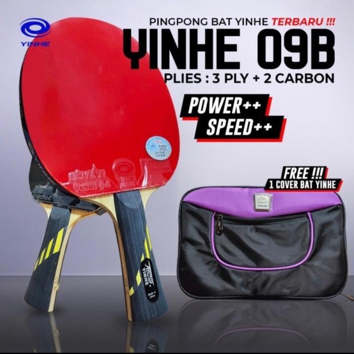 Bat Tenis Meja Pingpong bet rakitan Yinhe 09B FL Carbon Premade - -, - -ruanggelap