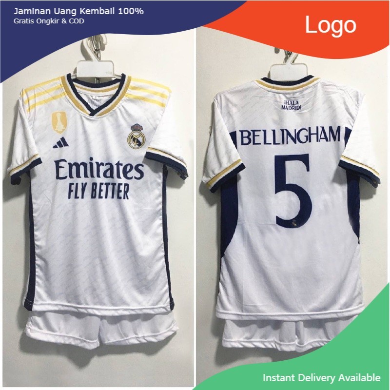 Setelan Bola Anak Madrid - Baju Bola Madrid - Jersey Anak Real Madrid - Jersey Kids Madrid Jude Bell