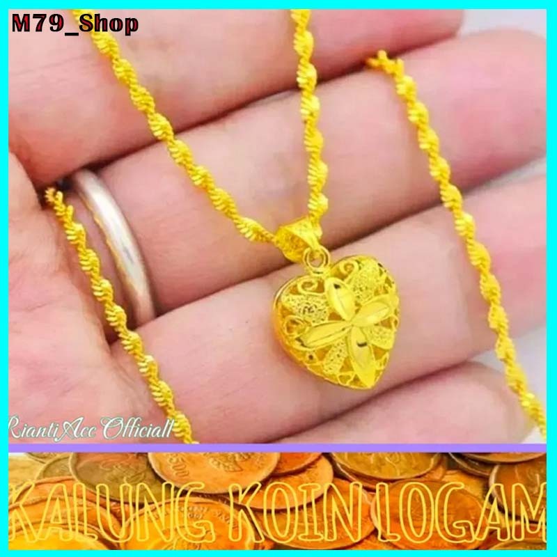 kalung melintir dewasa emas asli 24k kadar 17,9 anti karat ada surat dapat dompet busa COD