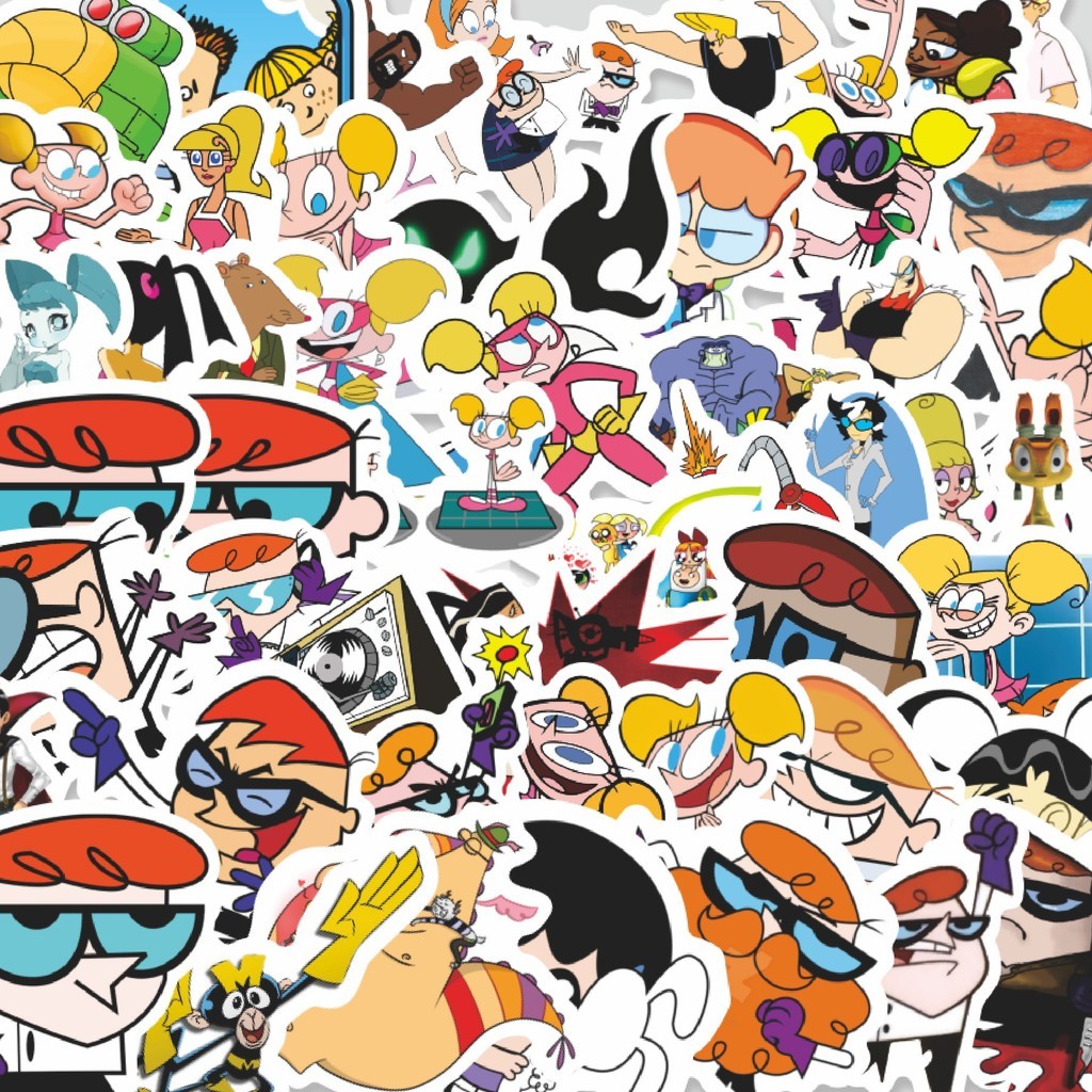 

Stiker Cutting Pack Sticker Dexter's Laboratory Sticker Isi 100Pcs Series Aesthetic Lucu Keren Untuk Koper Bahan Vynil