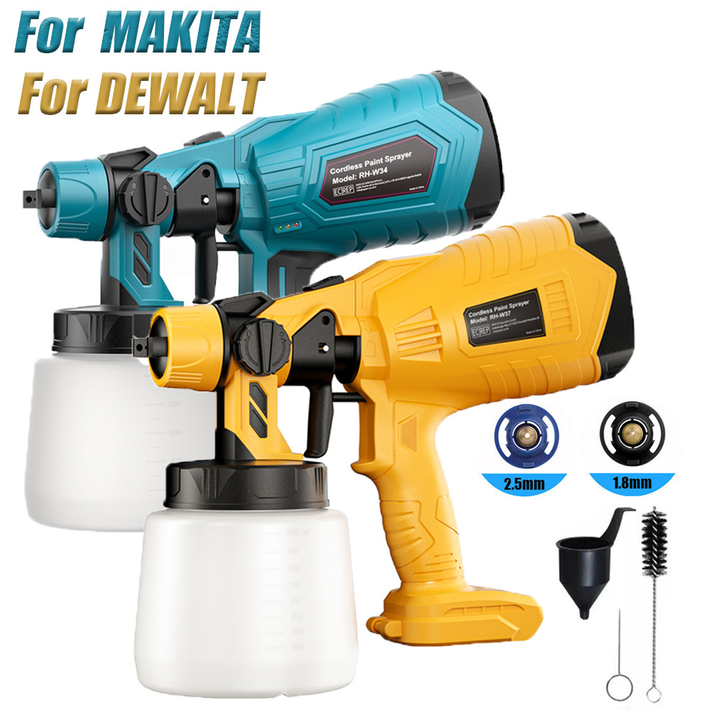 

Cordless Paint Spray Gun For Makita For Dewalt 18V Battery Portable Electric Rechargeable Sprayer For Car Home Windows Tool