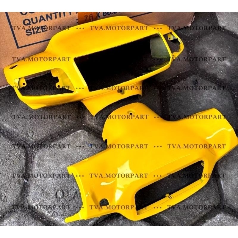 COVER BATOK DEPAN/TOTOK LAMPU DEPAN DAN BELAKANG SUZUKI SATRIA 2 TAK SATRIA LUMBA WARNA KUNING