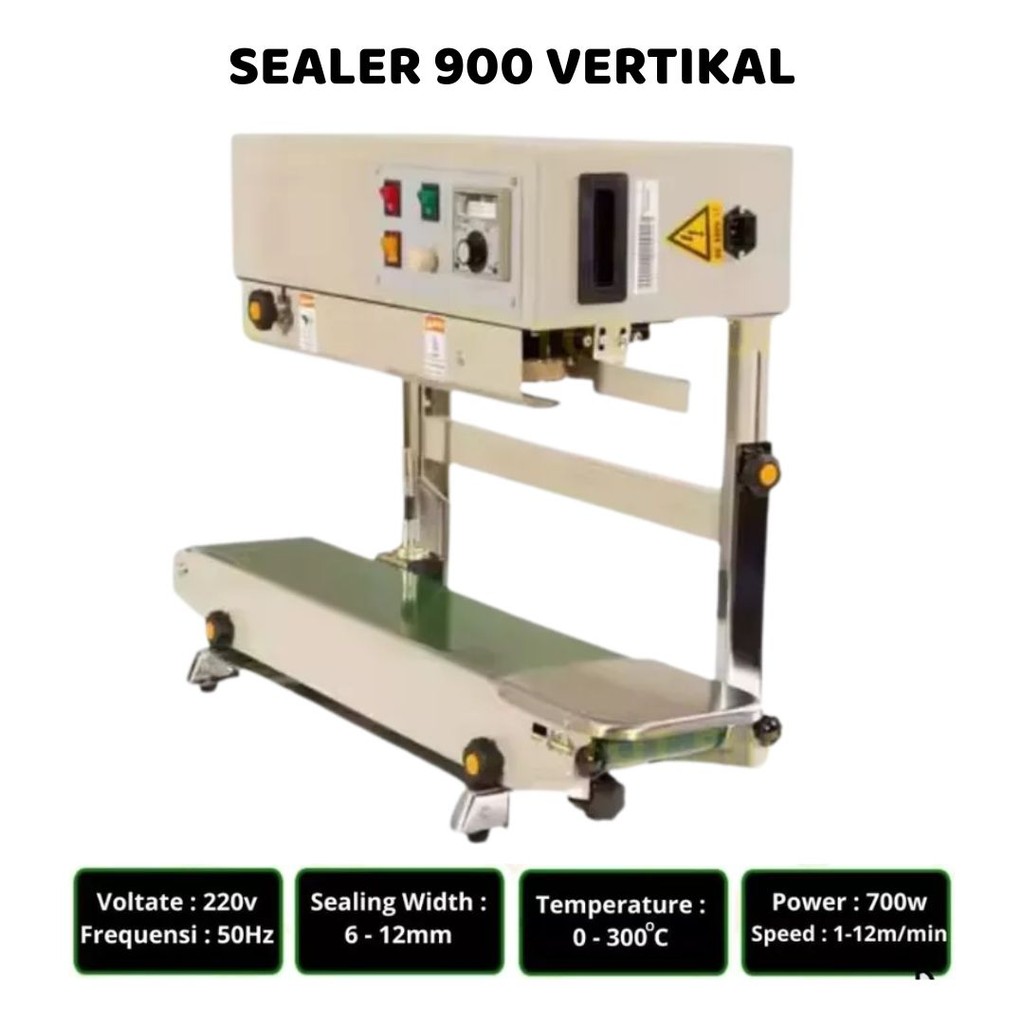 Mesin Sealer Continuous Band Sealer Tipe 900 VERTIKAL Band Sealer Mesin Segel Plastik FR900 Mesin Pr