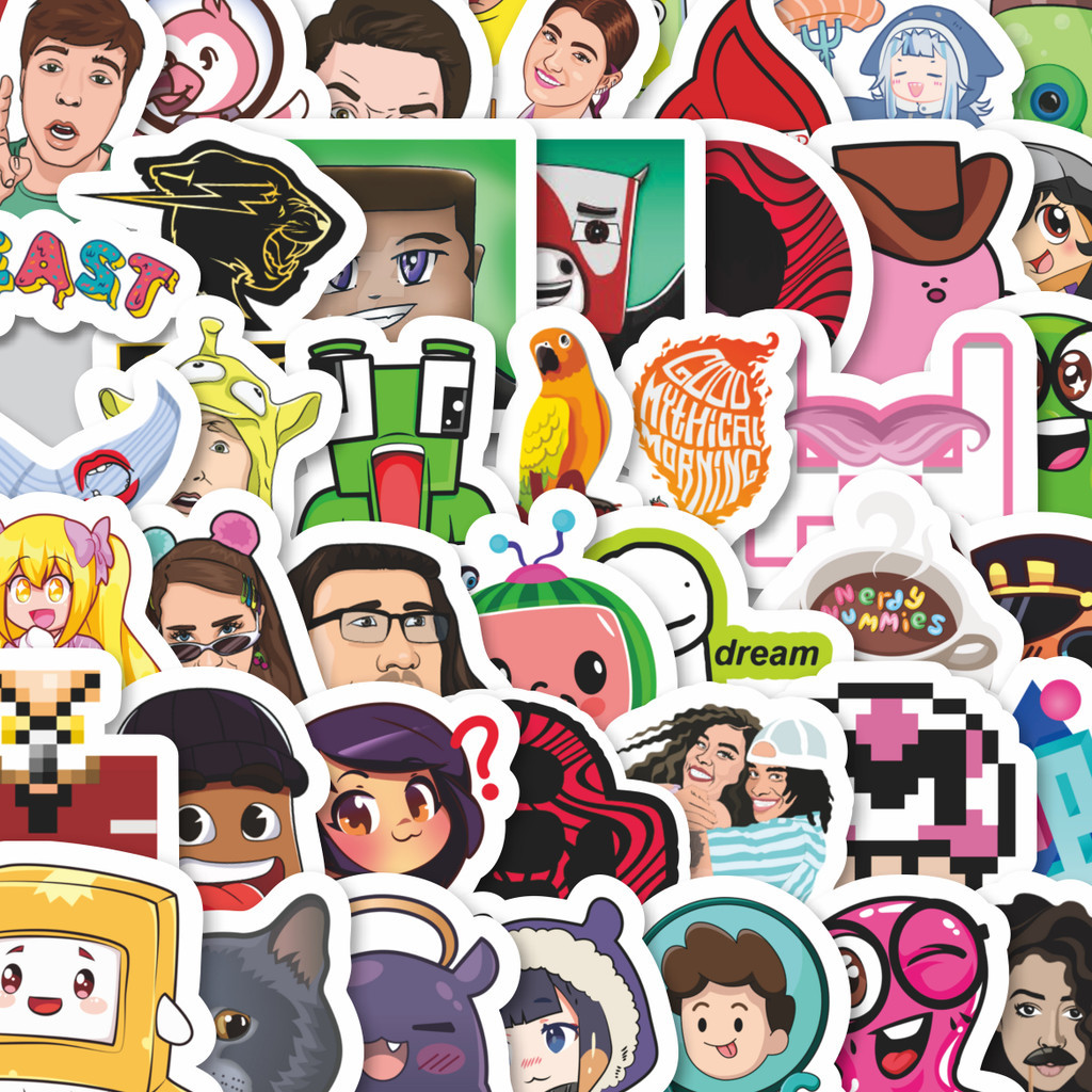 

Stiker Cutting Pack Stiker Kartun Youtuber Anak Stiker Isi 100Pcs Series Aesthetic Lucu Keren Untuk Koper Bahan Vynil