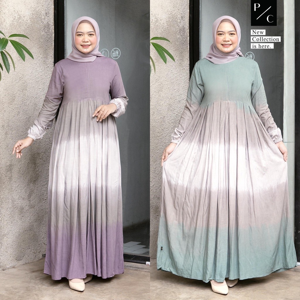 sale[BISA COD] GAMIS RAYON PREMIUM GRADASI / HOMEY DRESS MUSLIM TIE DYE / GAMIS LD 105 / GAMIS LD 12