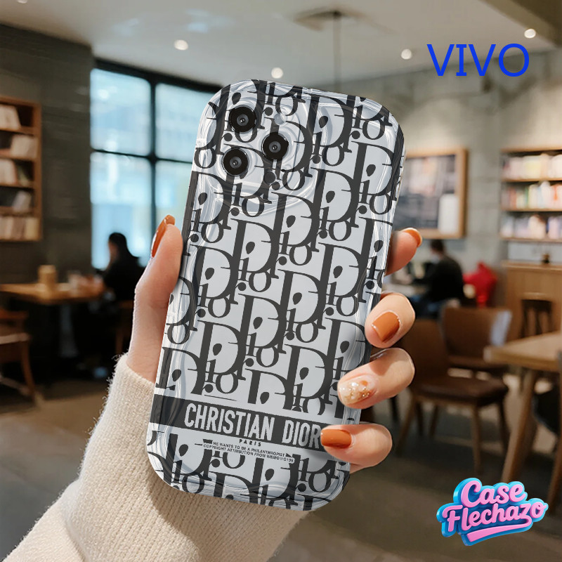 [Terbaru VIVO] transparan Dior Kartun Bergaya murah Casing hp untuk Case For VIVO Y28 Y100 Y17S Y36 