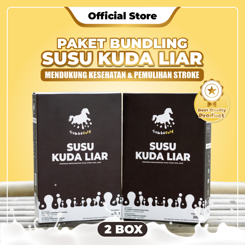 

New SumbaGold Susu Kuda Liar Paket Bundling 2 Box Untuk Atasi Stroke Ringan, Kesulitan Menelan, Tubuh Mati Rasa, Sakit Kepala Hebat, Diabetes, Obesitas Ampuh BPOMPremium