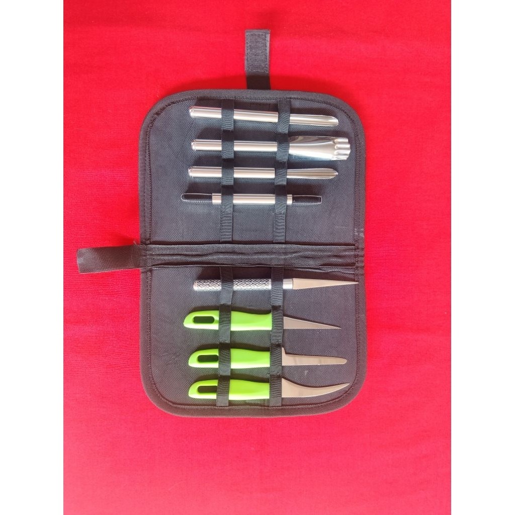 pisau ukir buah sett 8 dengan tas