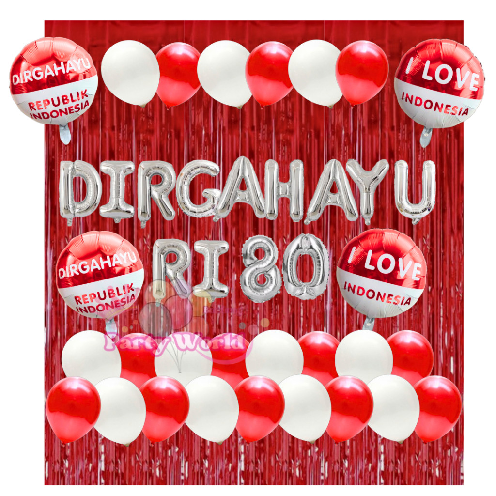 Pernak Pernik Agustus / Paket Set Dekorasi Dirgahayu RI / Paket Dekorasi Agustusan