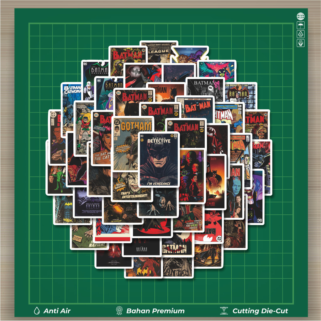 

HOT 50 PCS STIKER Stiker Cover Comic Batman Vintage Stiker Fashion Cars Decal Dingin Kartu Album Custom Vinyl Anti Air- Sticker Aesthetic Buku Journal Koper Casing HP Tablet Laptop Helm Motor Botol Minum