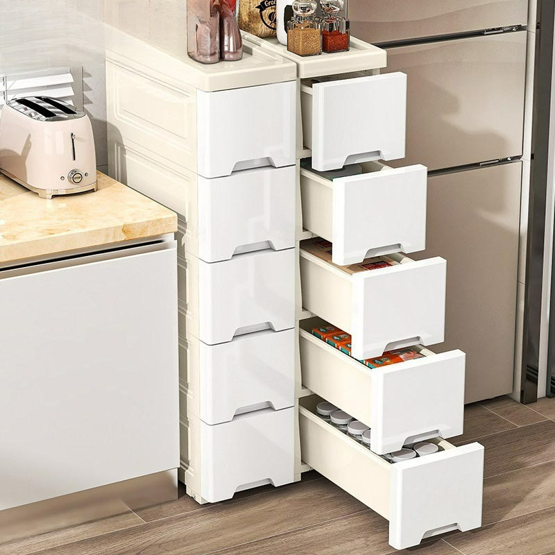 Lemari plastik 4/5/6 susun Lemari laci Lemari plastik panjang Cocok untuk kamar mandi, toilet dan da