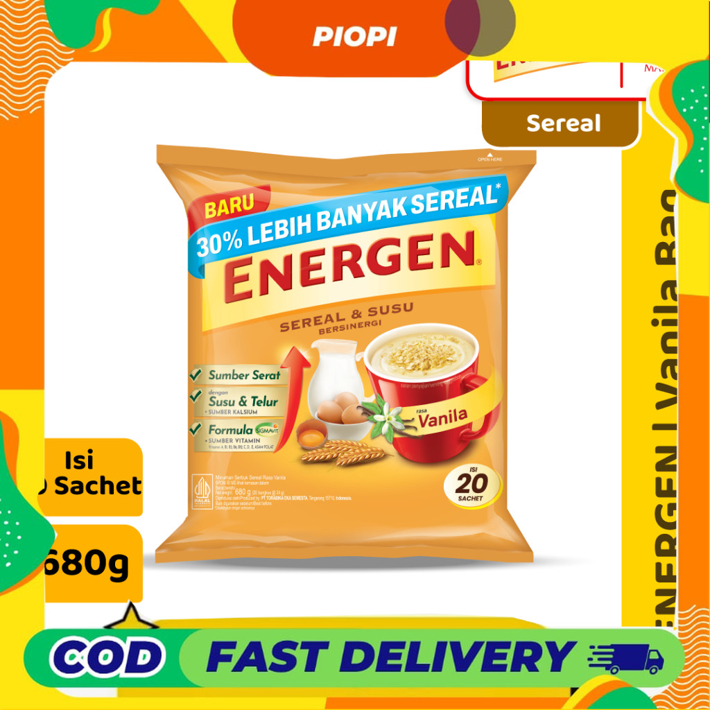 

PIOPI Sereal Energen Vanila Bag Isi 20 Sachet Bergizi