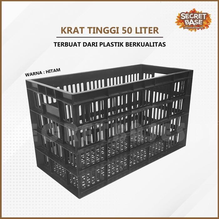 

KRAT TINGGI 50 LITER - Krat Rak Piring / Keranjang Pakaian Serbaguna - Hitam