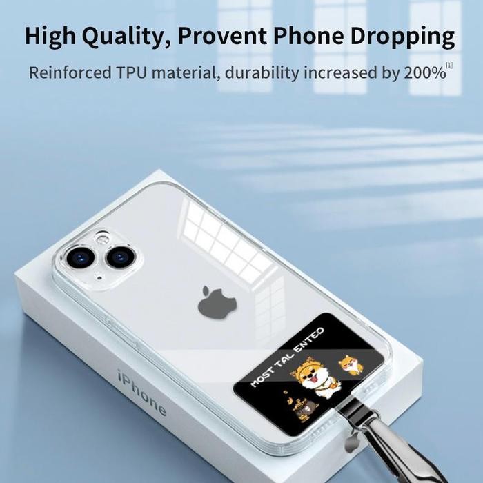 

Transparent Gantungan HP Phone Holder Anti Hilang lanyard Handphone - Rainbow Clear