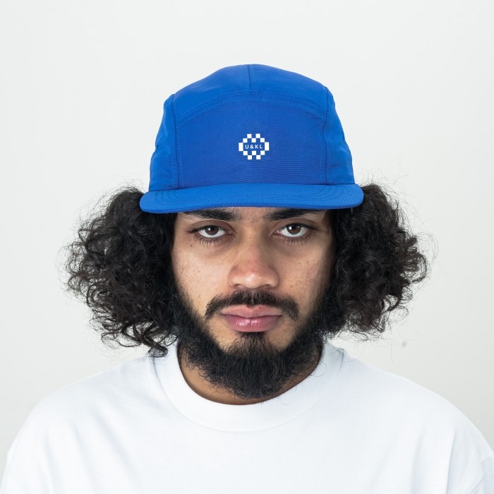 UNKL347 Topi Five Panel Warna Biru Detail Simpel KALE