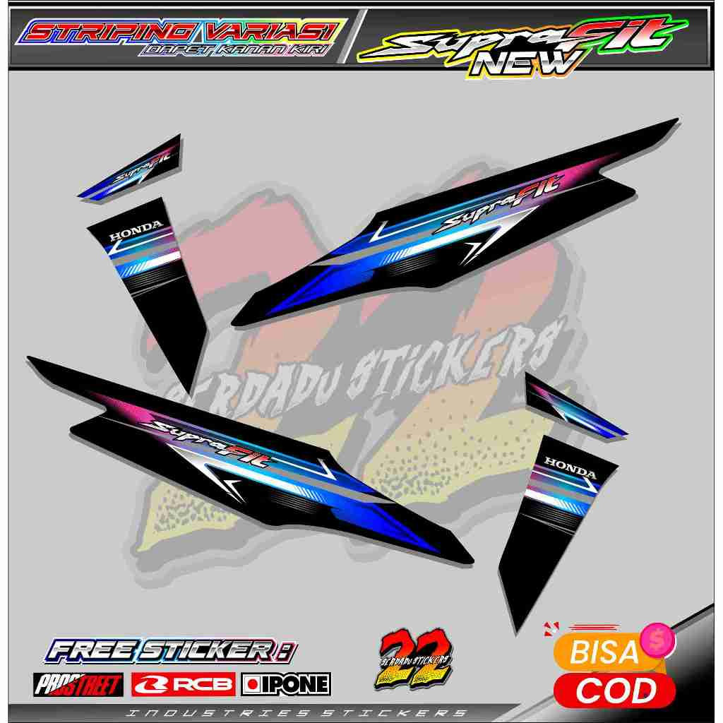 Striping Variasi Honda Supra Fit New / Stiker List Variasi Motor Supra Fit New
