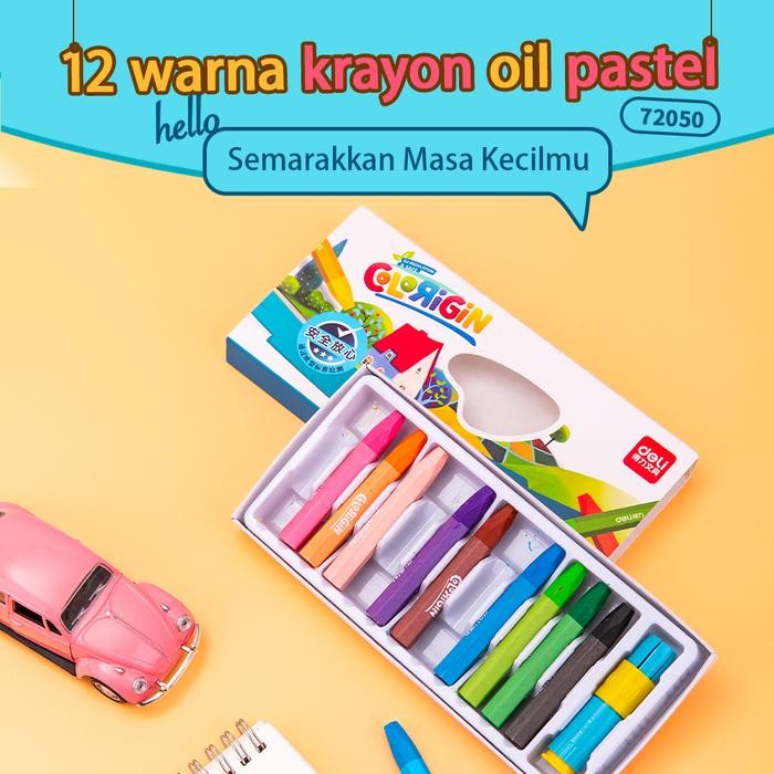 

Ready Deli Oil pastel warna cerah 12/18/24/36 dengan rautan pensil 7205X - 24COLORS 72052