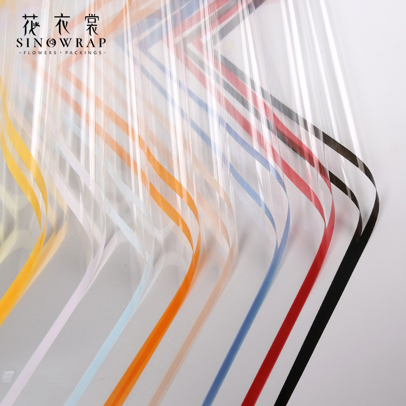 

Sinowrap [20 Lembar] Kertas Buket Bunga Paper OPP Waterproof Transparan-Pinggir Warna 58x58cm