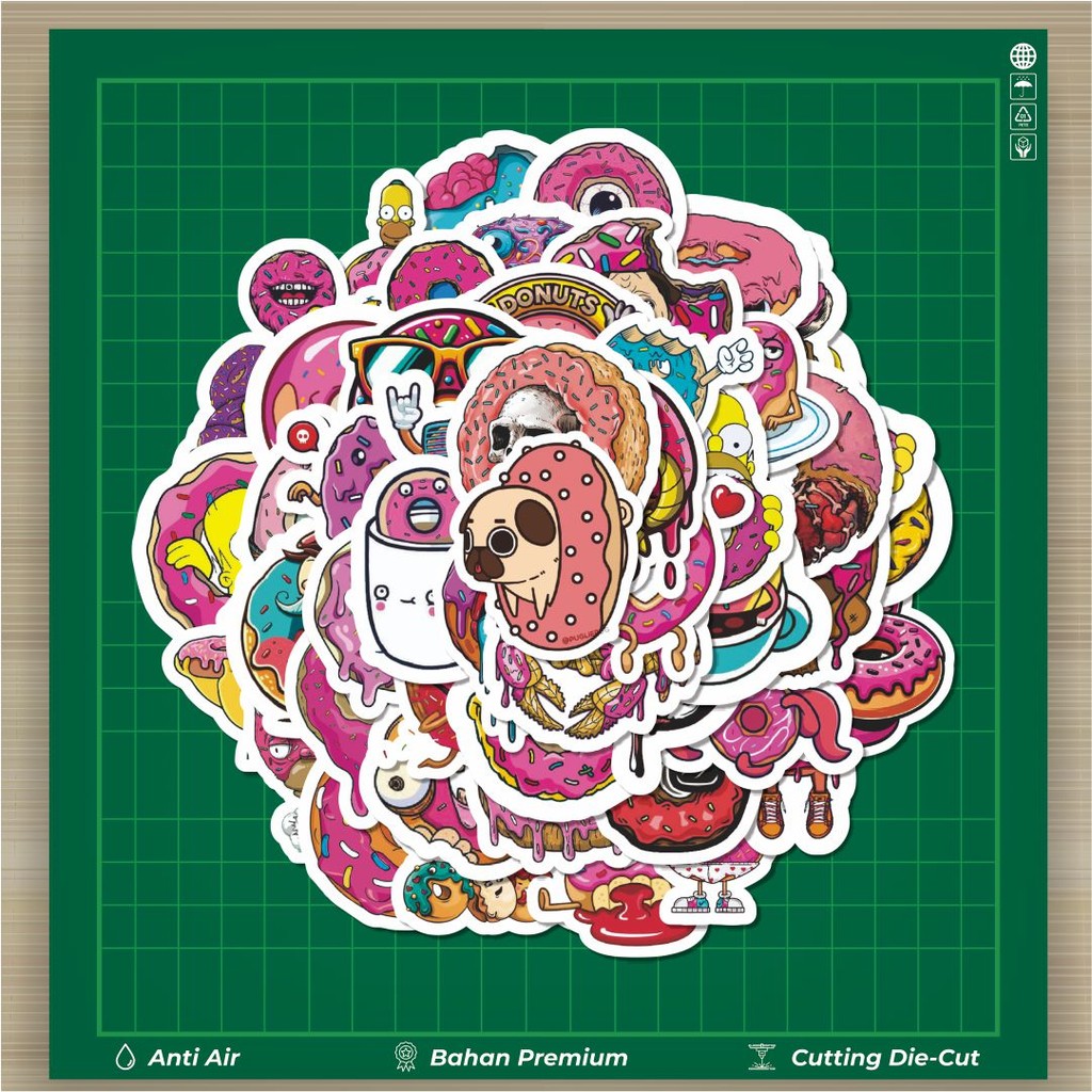

HOT 50 PCS STIKER Stiker I Want A Donut Series Stiker Fashion Cars Decal Dingin Kartu Album Custom Vinyl Anti Air- Sticker Aesthetic Buku Journal Koper Casing HP Tablet Laptop Helm Motor Botol Minum