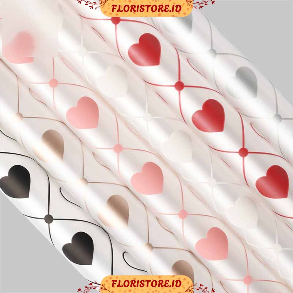

HEART DESIGN WRAPPING PAPER / CELLOPHANE / FLORIST PAPER / KERTAS BUKET BUNGA / WRAPPING WRAPPER