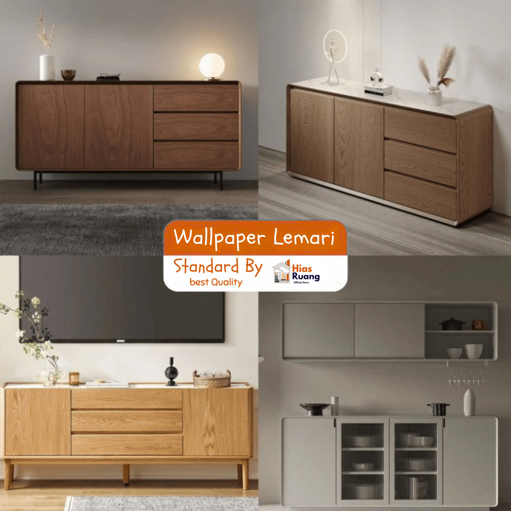 Wallpaper Furniture Lignin® High Quality 2x Ketebalan Stiker biasa Pelapis Lemari Pintu Doff Kusen M