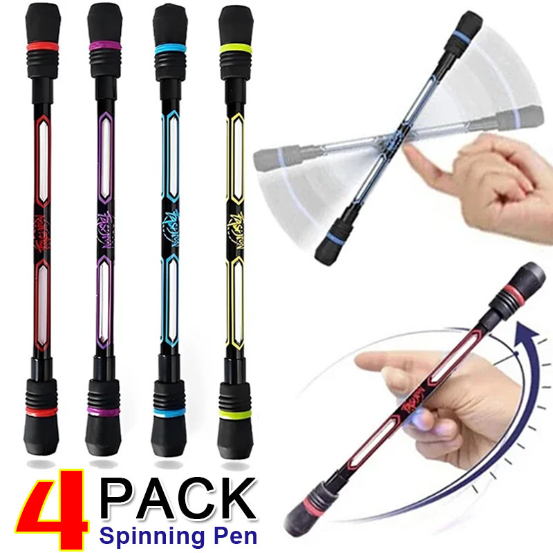 

4/1Pcs Spinning Pen Rolling Finger Rotating Pen Gaming Trick Pen Stress Releasing Brain Training Toys for Kids Adults Students