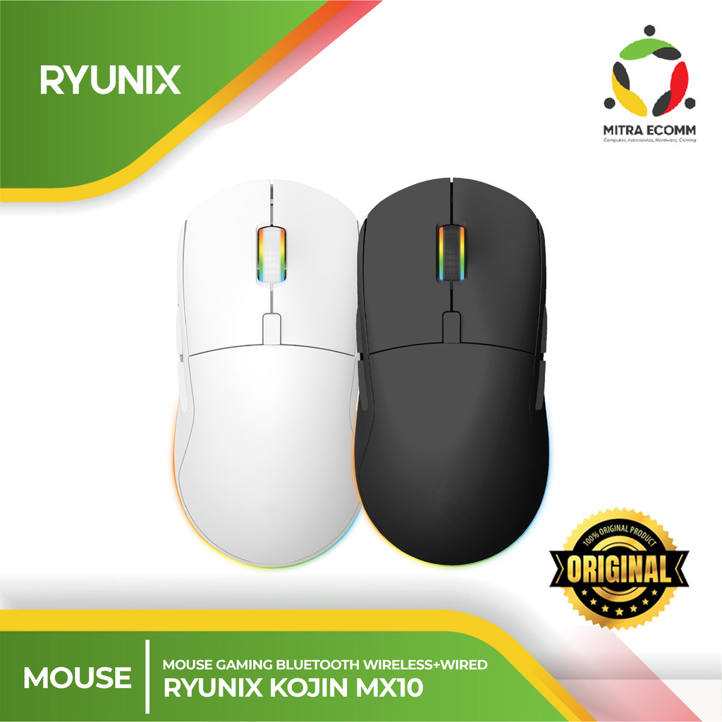 Sades Ryunix Kojin MX10 MX-10 Mouse Gaming Wireless Bluetooth Triple Mode Ambidextrous