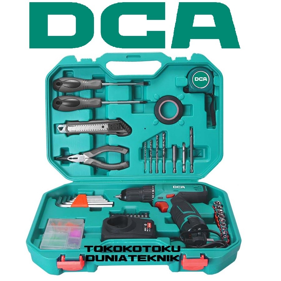 DCA ADJZ1202i Bor Cordless Impact Baterai 12v Paket Set Lengkap DCA ADJZ 1202 SET