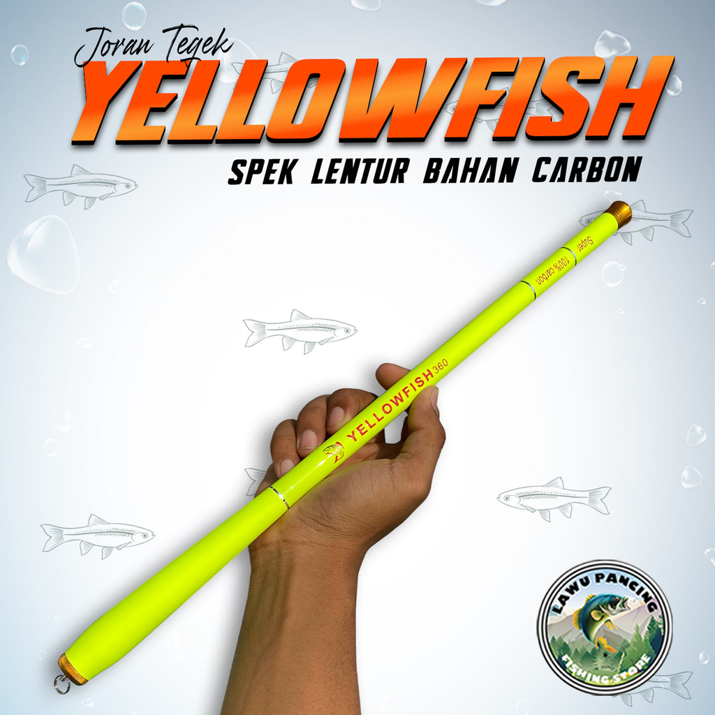 Joran Pancing Tegek Yellowfish Carbon Material Spek Lentur Ruas Pendek Micro Fishing