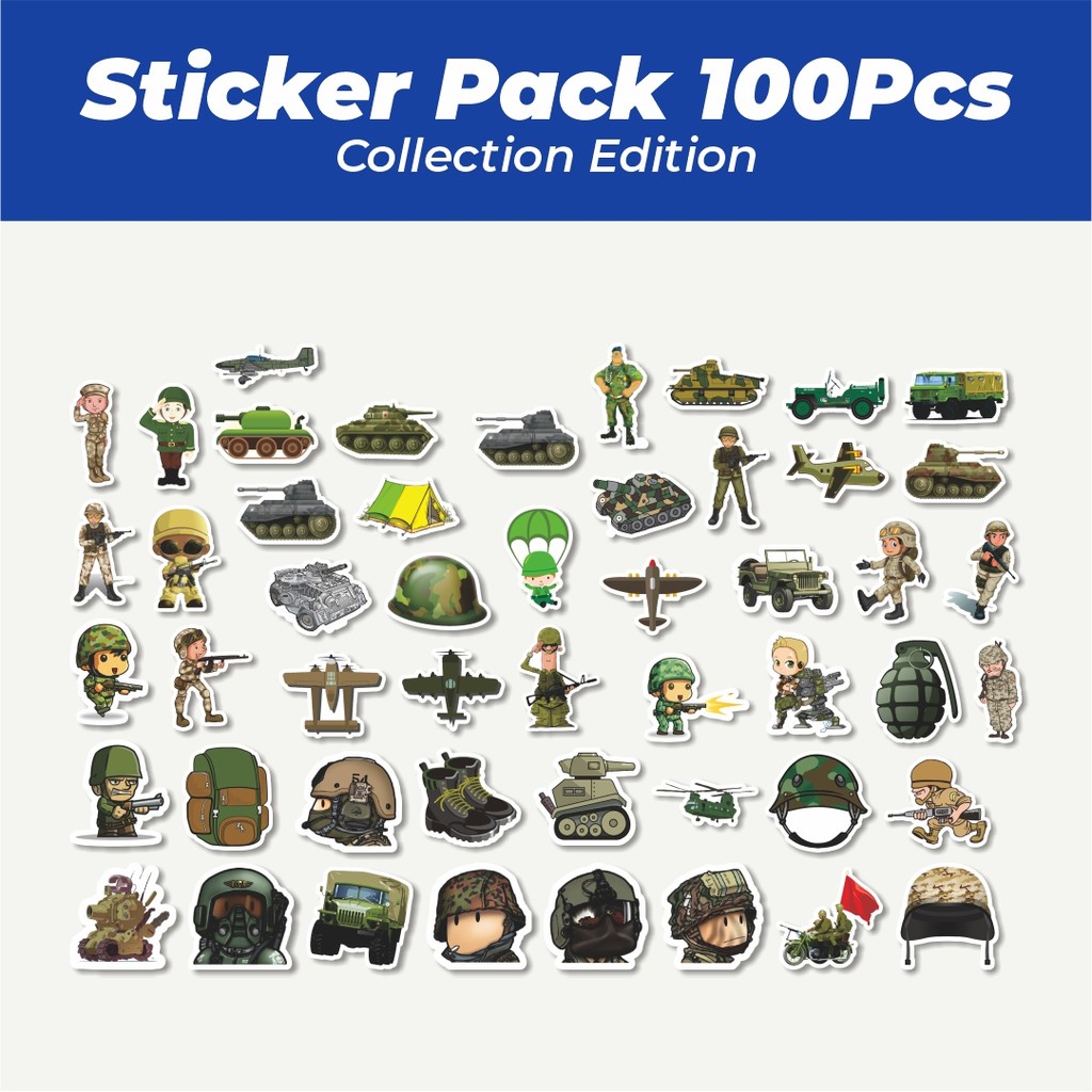 

Hot Stiker Military Enthusiast Series A [Seri Penggemar Militer]Lucu Anti Air Stikers Berperekat Waterproof Sticker Decal Buat Motor Helm Buku Journal Koper Casing HP Laptop Botol Minum