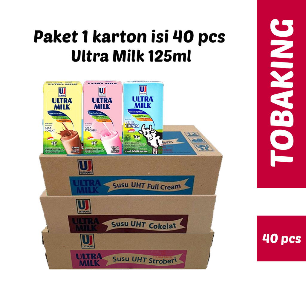 

Ultra Milk 125ml karton isi 40 Susu Ultra Cokelat Strawberry Full Cream UHT