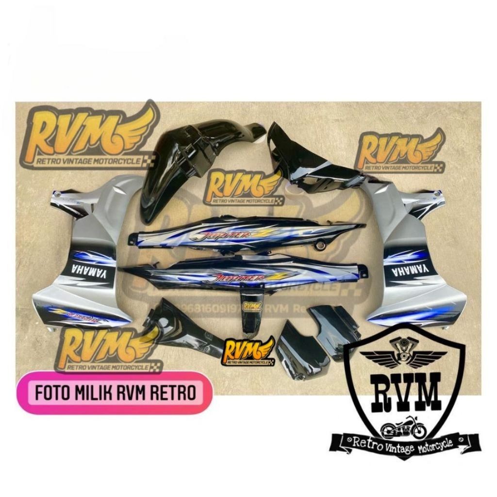 Cover Body Jupiter Z New Burhan 2008 Hitam Silver Full Set Halus Bodi Jupiter Z Burhan Body Jupiter 