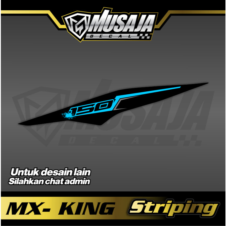 striping body belakang mx king biru hitam trasparan
