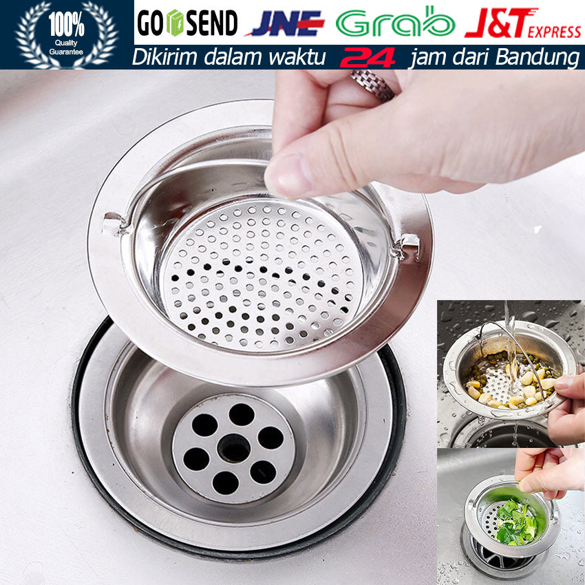 9/11cm Saringan Wastafel Stainless / Alat Penyaring Saluran Cuci Piring Anti Mampet / Kitchen Sink S