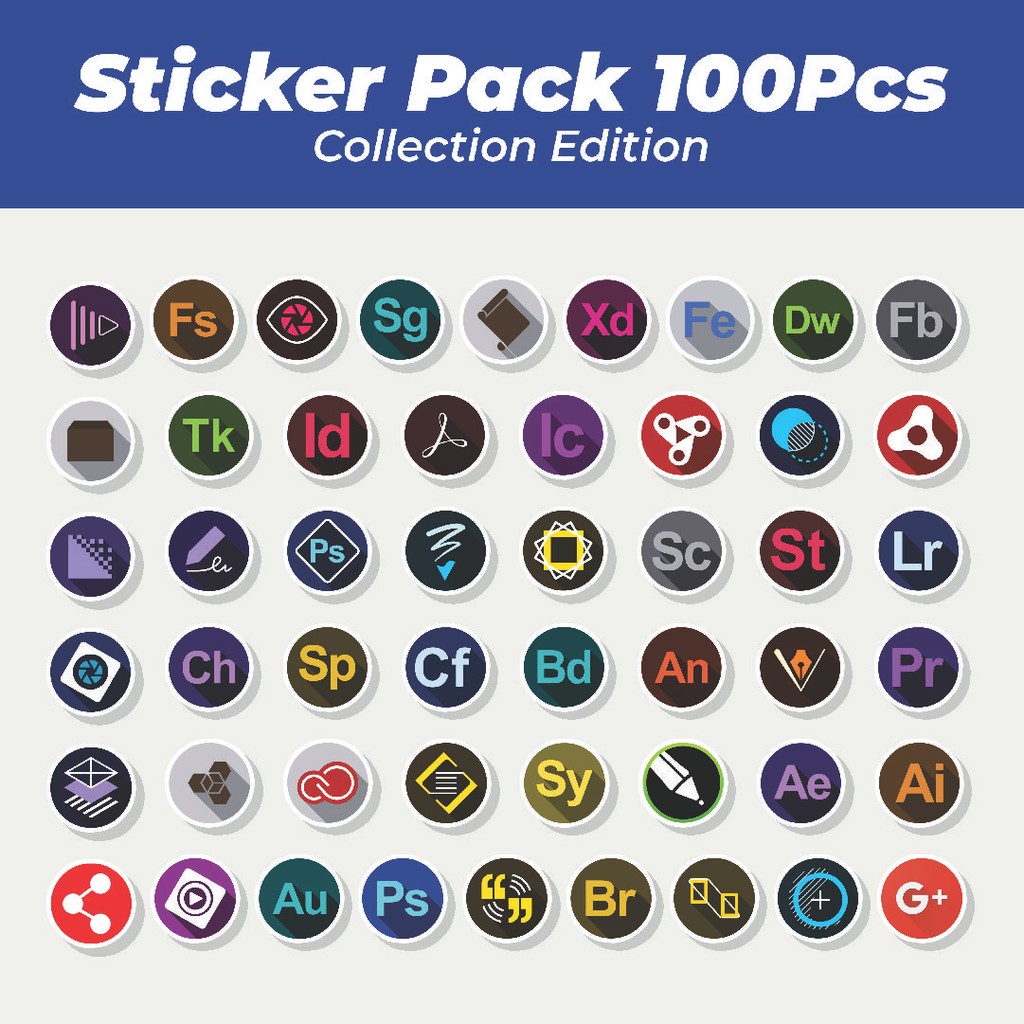 

Hot Stiker Rounded Icon Software Series [Seri Perangkat Lunak Ikon Bulat] Lucu Anti Air Stikers Berperekat Waterproof Sticker Decal Buat Motor Helm Buku Journal Koper Casing HP Laptop Botol Minum