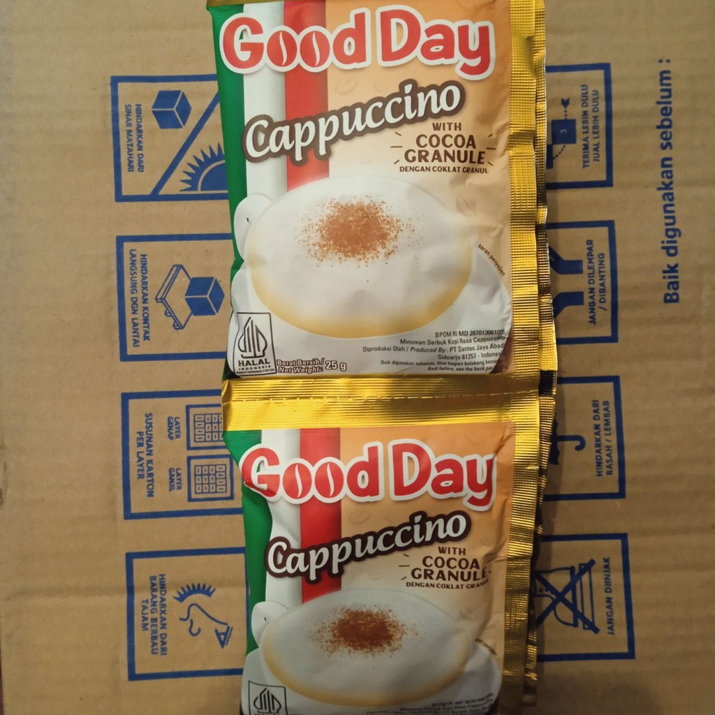 

Good Day Cappuccino 1 renceng isi 10 Sachet