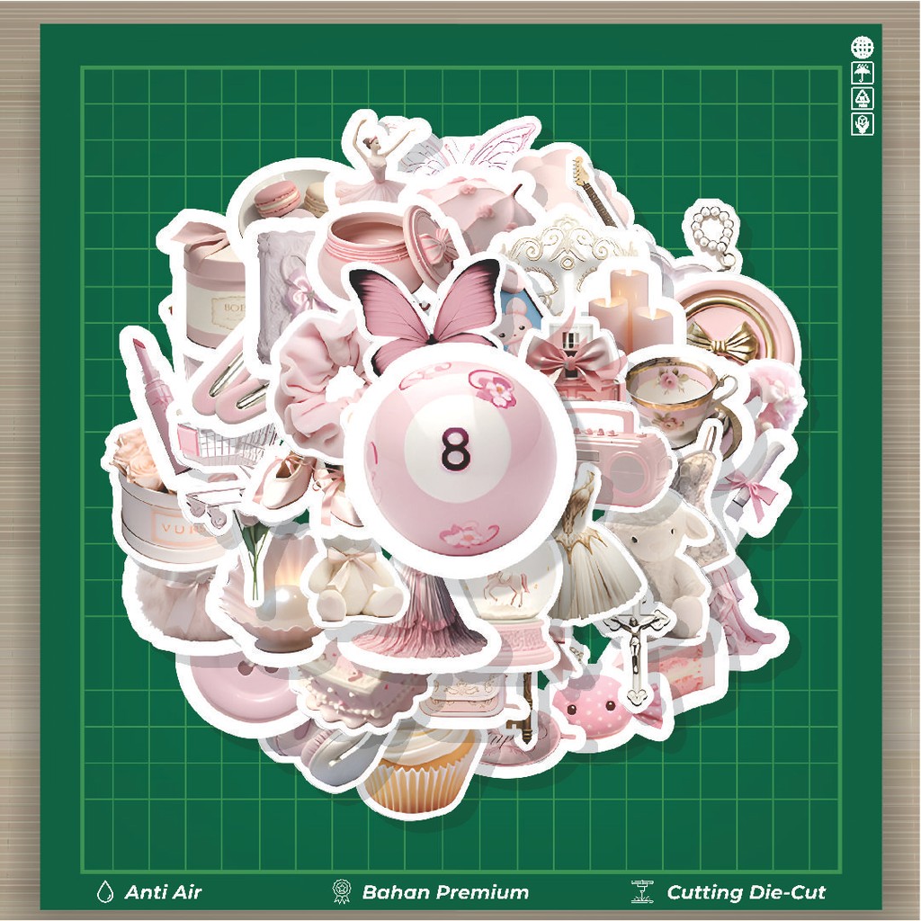 

HOT 50 PCS STIKER Stiker Pink Ballet Style Stiker Fashion Cars Decal Dingin Kartu Album Custom Vinyl Anti Air- Sticker Aesthetic Buku Journal Koper Casing HP Tablet Laptop Helm Motor Botol Minum