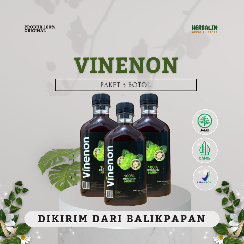 

Paket 3 Botol Vinenon-Vinenon Cuka Asli HALAL BPOM Ampuh Atasi Batu Ginjal