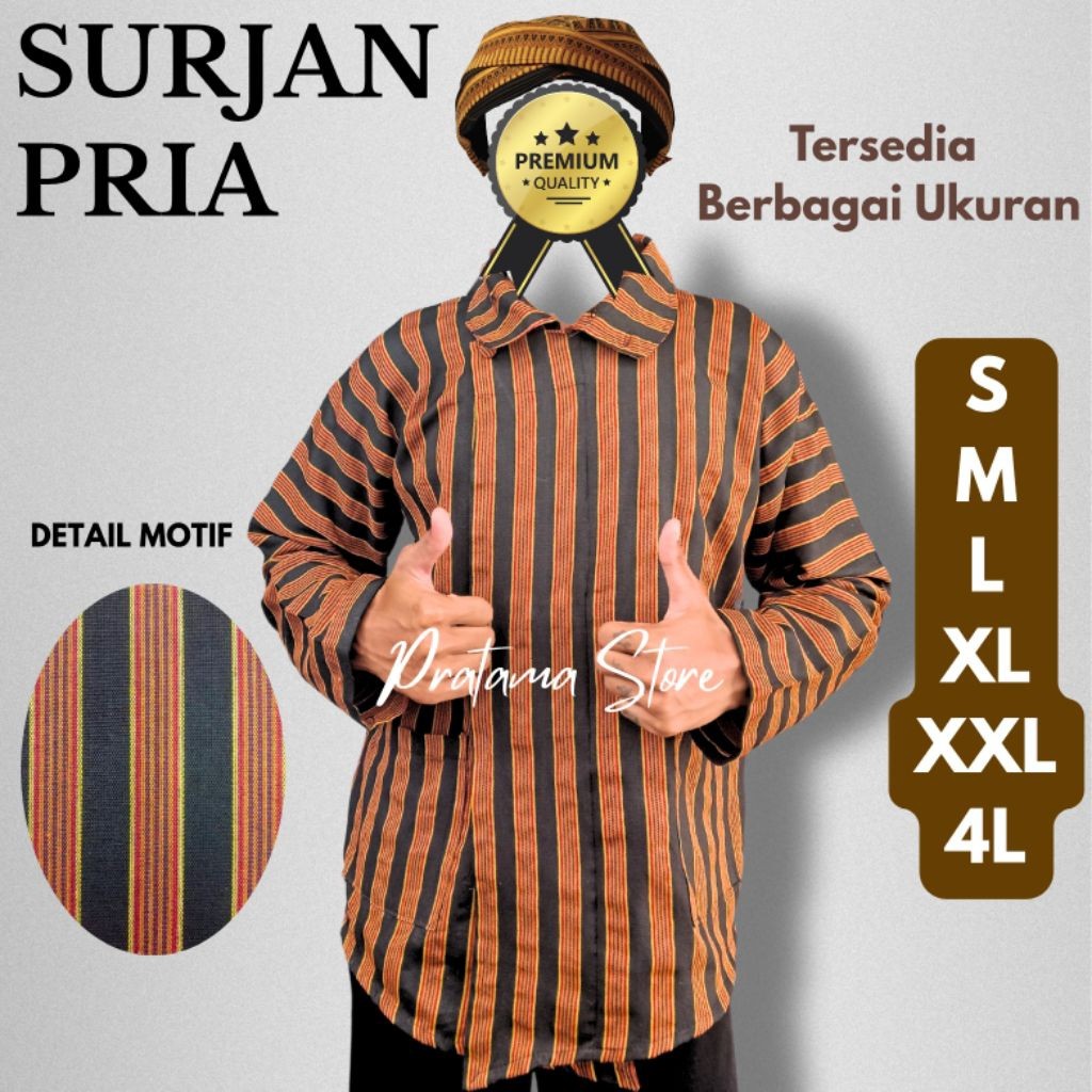Ready Siap Kirim Baju Adat Jawa Lurik Dewasa Pria Baju Lurik Adat Jawa Dewasa Baju Jawa Lurik Oversi