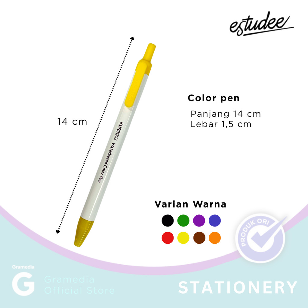 

Color Pen Estudee Kurikku Yellow 05 Es-Cp619