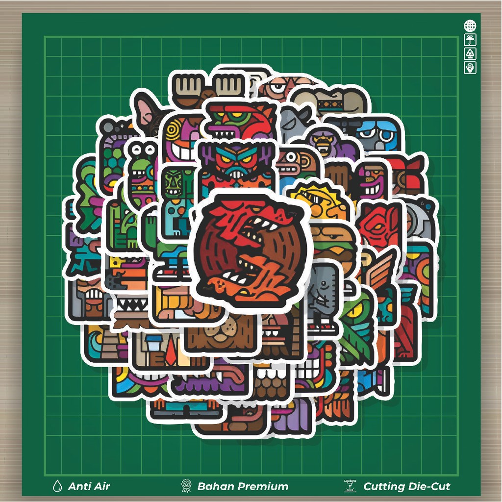 

HOT 50 PCS STIKER Stiker Aztec Series 2 Stiker Fashion Cars Decal Dingin Kartu Album Custom Vinyl Anti Air- Sticker Aesthetic Buku Journal Koper Casing HP Tablet Laptop Helm Motor Botol Minum