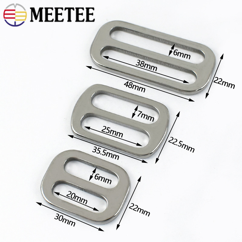 

2-10Pcs 20-38mm Stainless Steel Bag Strap Buckles Tri-Glide Slider Ring Buckle Garment Belt Clip Clasp Adjuster Hook Accessories