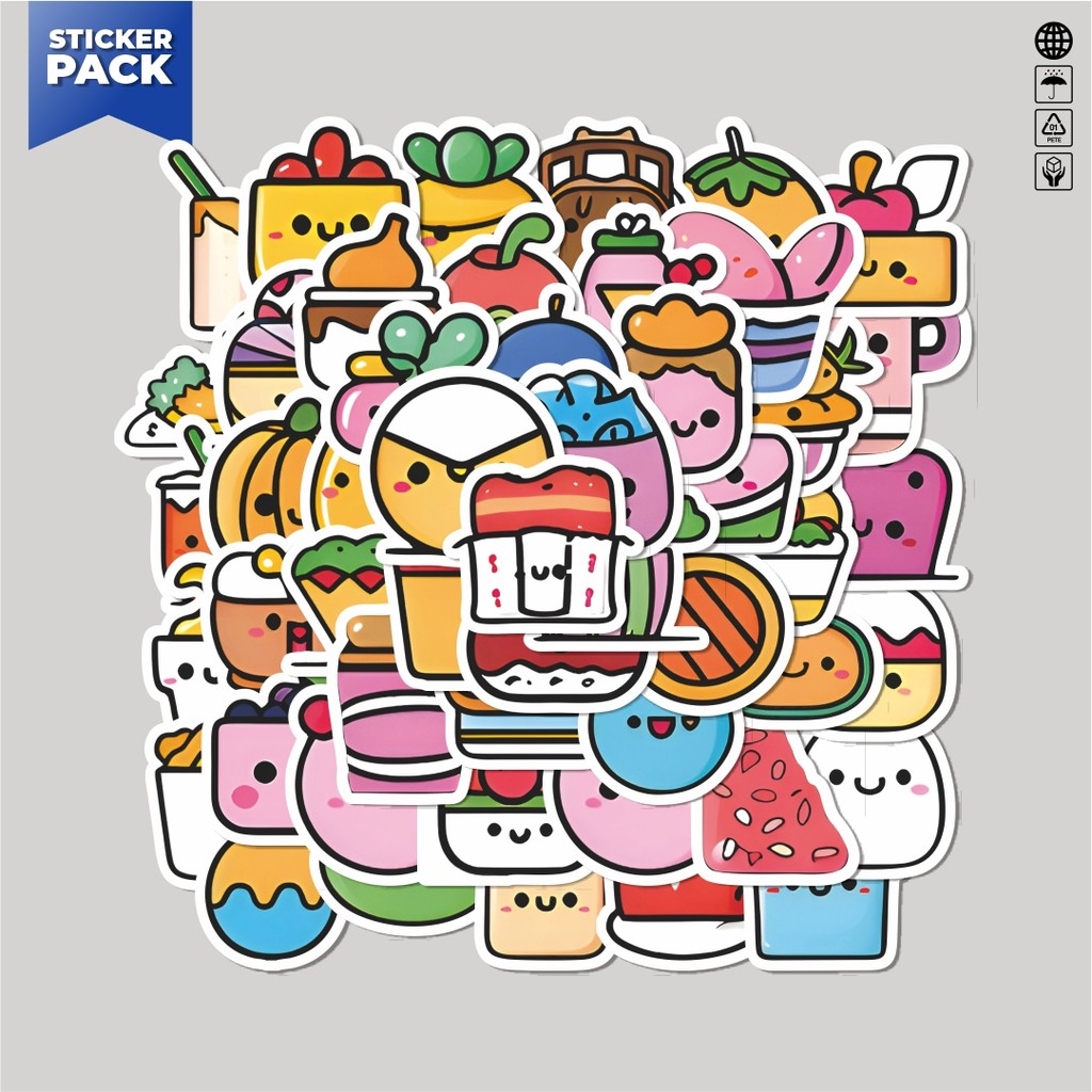 

[100PCS]Stiker Pack Stiker Small Sized Cute Fruit [Buah Lucu Berukuran Kecil] Aesthetic Vinyl Anti Air Dekorasi Sticker Laptop Buku Journal Koper Helm Casing HP Gitar Helm Skateboard