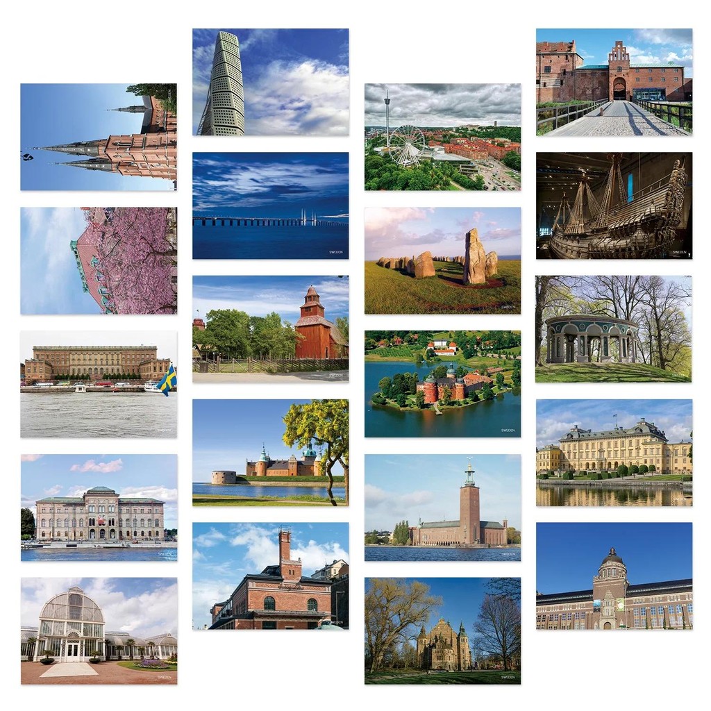 

Sweden Nordic European Scenic Nature Travel Postcards Small Set Souvenir Greeting Card Festival Gift Customize Bulk Cards