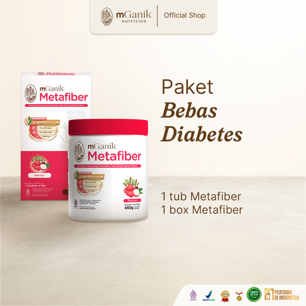MGANIK Metafiber Leci 450gr &  Mganik Metafiber 105gr - BPOM